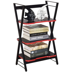 MOUSTACHE 3-Tier Bookshelf Bookcase, Storage Shelves for Books And Plants, Metal Frame Home Office Display Rack
