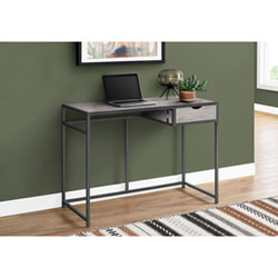 Monarch Metal-Frame 42.25"W Computer Desk with Drawer - Black Marble/Black
