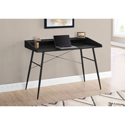 Monarch Tapered-Leg 47.25"W Computer Desk with Hutch - Dark Grey/Black
