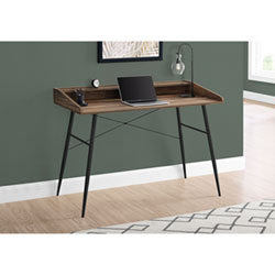 Monarch Tapered-Leg 47.25"W Computer Desk with Hutch - Dark Grey/Black