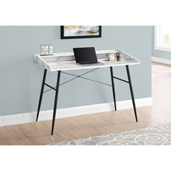 Monarch Tapered-Leg 47.25"W Computer Desk with Hutch - Dark Grey/Black