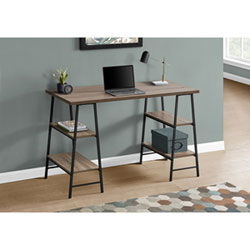 Monarch 47.25"W Computer Desk with 4 Shelves - Stone/Black