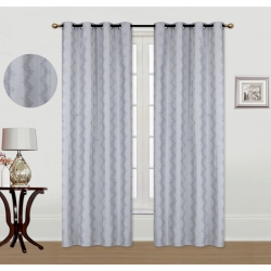 MAISON CONCEPTS INC Jacquard Panel W 8 Grom (Chevron) (Gray) (96") - Set Of 2