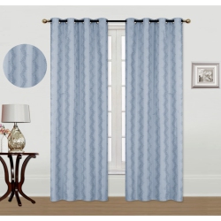 MAISON CONCEPTS INC Jacquard Panel W 8 Grom (Chevron) (Blue) (96") - Set Of 2