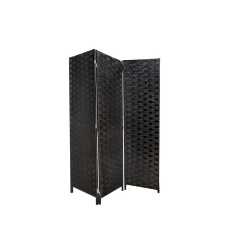 MAISON CONCEPTS INC 3 Panel Woven Bamboo Screen (Black)