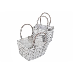 MAISON CONCEPTS INC 2PC Nesting Wicker Planter With Handle (Rect)