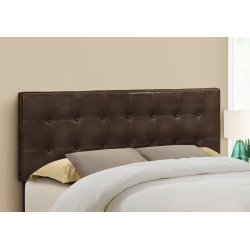 MONARCH Specialties I 6000Q Bed - Queen Size / Leather-Look Headboard Only In Brown