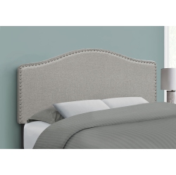 MONARCH Specialties I 6013F Bed - Full Size / Linen Headboard Only In Grey