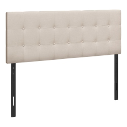 MONARCH Specialties I 6004Q Bed - Queen Size / Linen Headboard Only In Beige