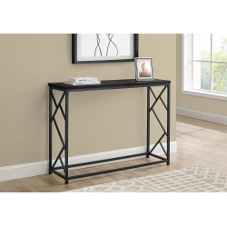MONARCH Specialties I 3534 Accent Table - 44" Long / Espresso / Metal Hall Console In Black