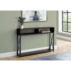 MONARCH Specialties I 3574 Accent Table - 48" Long / Espresso / Metal Hall Console In Black