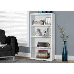 MONARCH Specialties I 7059 Bookcase - 48" High / With Adjustable Shelves In White