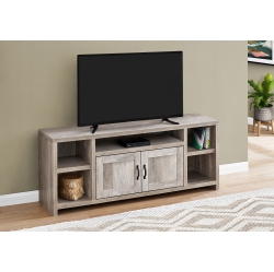 MONARCH Specialties I 2742 Tv Stand - 60" Long / Taupe Reclaimed Wood-Look