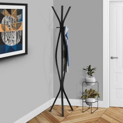 MONARCH Specialties I 2051 Coat Rack - 72" High / Metal Contemporary Style In Black