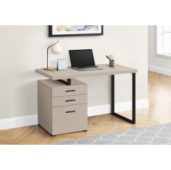 MONARCH Specialties I 7644 Computer Desk - 48" Long / Modern Taupe / Metal / L/r In Black
