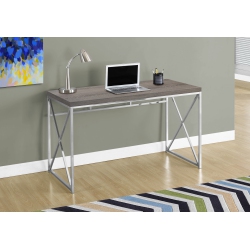 MONARCH Specialties I 7204 Computer Desk - 48" Long / Dark Taupe / Chrome Metal