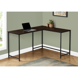 MONARCH Specialties I 7390 Computer Desk - 58" Long / Espresso Top / Metal Corner In Black