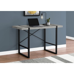 MONARCH Specialties I 7661 Computer Desk - 48" Long / Grey Concrete-Look / Metal In Black