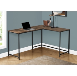 MONARCH Specialties I 7391 Computer Desk - 58" Long/ Reclaimed/ Black Metal Corner In Brown