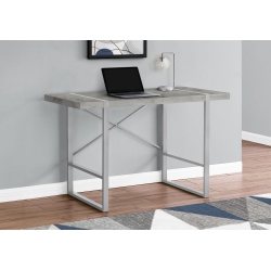 MONARCH Specialties I 7662 Computer Desk - 48" Long / Concrete-Look / Silver Metal In Grey
