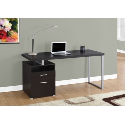 MONARCH Specialties I 7143 Computer Desk - 60" Long / Espresso / Metal In Silver