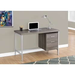 MONARCH Specialties I 7150 Computer Desk - 48" Long / Dark Taupe / Metal In Silver
