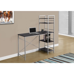 MONARCH Specialties I 7166 Computer Desk - 48" Long / Espresso Top / Metal In Silver
