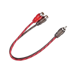 DS18 Rca-1M2F Splitter 1 Male to 2 Female Y Connector Car Audio Cable 2 Pack