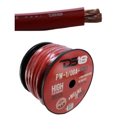 DS18 Pw-1/0Ga-50Rd 50Ft Ultra Flex Cca 1/0 Gauge Power Cable In Red