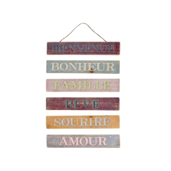 MAISON CONCEPTS INC Etched Inspirational Wood Plaques (French) (Asstd) - Set Of 6