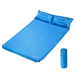 COSTWAY Goplus Self-Inflating Camping Mat Outdoor Sleeping Pad W/pillows Bag for Camping