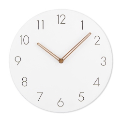 SAVEONMANY Modern 12" Round Wall Clock, Non-Ticking In White