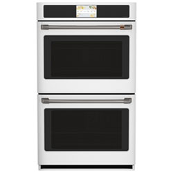 Cafe 30" 10 Cu. Ft. Double True Convection Electric Wall Oven (CTD90DP4NW2) - Matte White