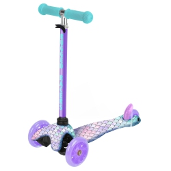 RUGGED RACER Mini Deluxe 3 Wheel Scooter With Led Lights, Mermaid Design
