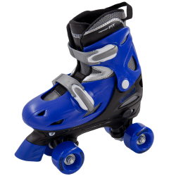 CHICAGO SKATES Kids Adjustable Quad Rollerblades With Accessory Bundle, Blue, Size 1-4