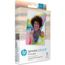HP Sprocket 2.3 X 3.4 Premium Instant Zink Sticky Back Photo Paper (50 Sheets) Compatible With Sprocket Select And Plus Printers