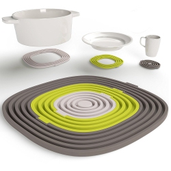 AXGEAR 3In1 Silicone Coasters Hot Pads Heat Resistant Trivets for Hot Pots Pans Cups -