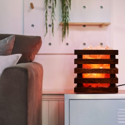 APEX GLOBAL Himalayan Crystal Salt Lamp Wooden Basket, Decoration for Yoga, Bedroom, Light Dimmer Switch And Extra Bulb, (7 Inches, 13 Lbs.) Best