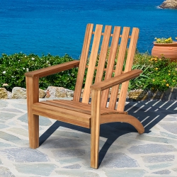 COSTWAY Patio Acacia Wood Adirondack Chair Lounge Armchair Tough Outdoor Garden Yard
