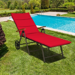 COSTWAY Aluminum Rattan Lounger Recliner 5-Position Adjustable Chair