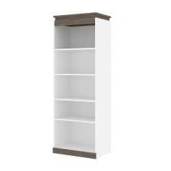 MODUBOX Orion 30"w Shelving Unit - & Walnut Grey In White