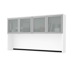 MODUBOX Pro-Concept Plus Desk Hutch With Frosted Glass Doors - In White