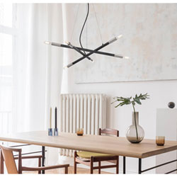 Felix Modern-Industrial Chandelier - Brushed Nickel