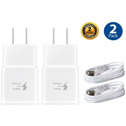 CABLESHARK Samsung Compatible Adaptive Fast Charger Kit, Laofas 2 Pack Fast Charging Adapter Travel Charger + (2) Micro USB Data Cables-Wall Charger