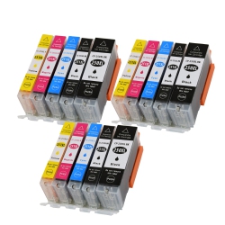 TONER4U - 15 Ink (3 Set) Pgi-250Xl, Cli-251Xl (K, Pbk, C, M, Y) Compatible Ink Cartridges for Canon Pgi250Xl/cli251Xl