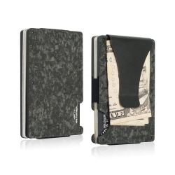 MOBYLI Rfid-Blocking Slim Minimalist Forged Carbon Wallet/card Holder With Money Clip In Multicolor