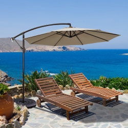 GYMAX 10 Ft Patio Cantilever Offset Umbrella Yard Garden Outdoor W/ 8 Ribs