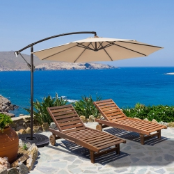 GYMAX 10 Ft Patio Cantilever Offset Umbrella Yard Garden Outdoor W/ 8 Ribs