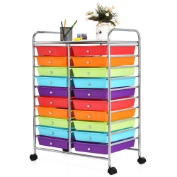 COSTWAY 20 Drawers Rolling Cart Storage Scrapbook Paper Studio Organizer Bins
