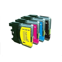 TONER4U - 4Pk Lc61 (K, C, M, Y) Compatible Ink Cartridge for Brother Printer Lc-61